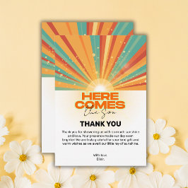 レトロこ来この息子の赤ちゃんシャワー サンキューカード