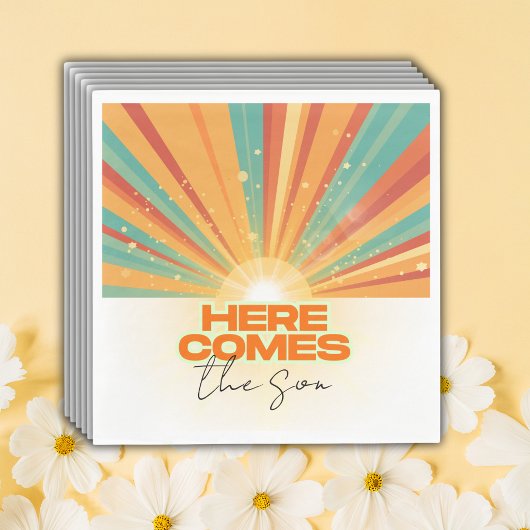 レトロこ来この息子の赤ちゃんシャワー スタンダードランチョンナプキン