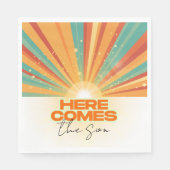 レトロこ来この息子の赤ちゃんシャワー スタンダードランチョンナプキン (正面)