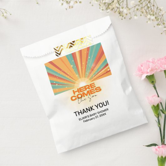 レトロこ来この息子の赤ちゃんシャワー フェイバーバッグ (封をした状態)