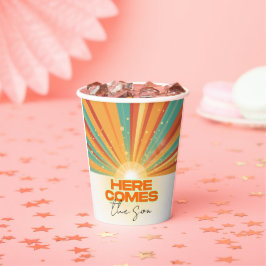 レトロこ来この息子の赤ちゃんシャワー 紙コップ