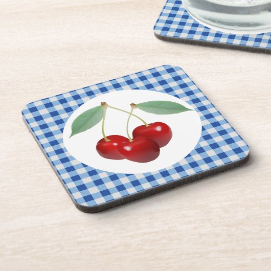 レトロさくらんぼコルクコースター コースター (左側)