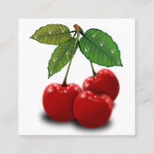 レトロさくらんぼスクエアビジネスカード スクエア名刺 (正面)