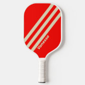 レトロさくらんぼストライプ3つの名前 ピックルボールラケット (裏面)