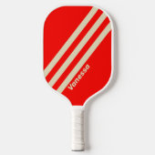 レトロさくらんぼストライプ3つの名前 ピックルボールラケット (正面)