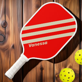 レトロさくらんぼストライプ3つの名前 ピックルボールラケット