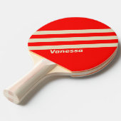 レトロさくらんぼストライプ3つの名前 卓球ラケット (正面アングル)