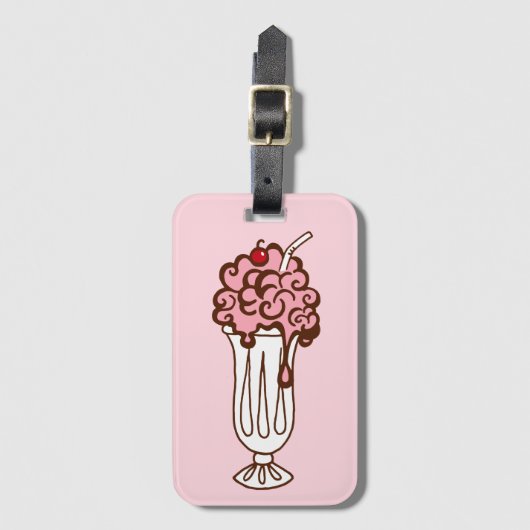 レトロさくらんぼソーダラゲッジタグ ラゲッジタグ (正面縦)