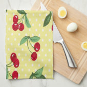 レトロさくらんぼティータオルセット(3) キッチンタオル (四つ折り)