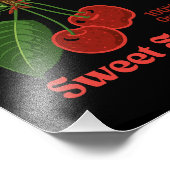 レトロさくらんぼフルーツコマーシャルグラフィックアートスタイル フォトプリント            (角)