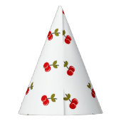 レトロさくらんぼベリー1stバースデーレッドとグリーン パーティーハット (裏面)