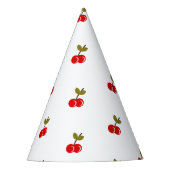 レトロさくらんぼベリー1stバースデーレッドとグリーン パーティーハット (正面)