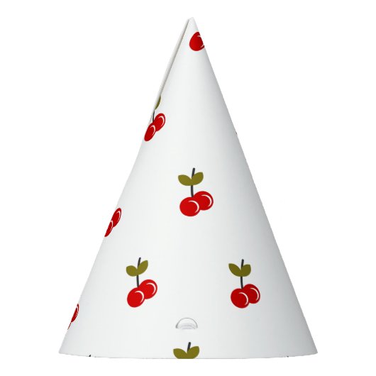 レトロさくらんぼベリー1stバースデーレッドとグリーン パーティーハット (左)