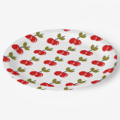 レトロさくらんぼベリー1stバースデーレッドとグリーン ペーパープレート (アングル)