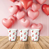 レトロさくらんぼベリー1stバースデーレッドとグリーン 紙コップ