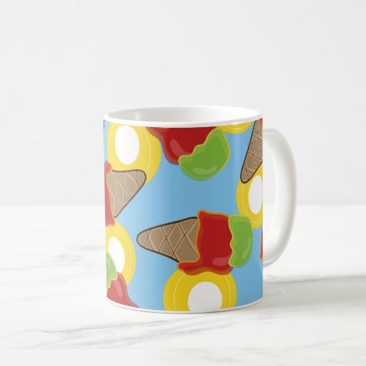 レトロさくらんぼ及びライムアイスクリームマグ コーヒーマグカップ (正面右)