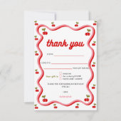 レトロさくらんぼ1st誕生日サンキューカード サンキューカード (正面)