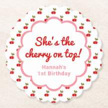 レトロさくらんぼ1st誕生日フォトパーティーレトロピンク