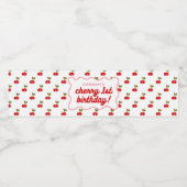 レトロさくらんぼ1st誕生日 ペットボトルラベル (シングルラベル)