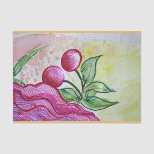 レトロさくらんぼ 薄葉紙 (正面)