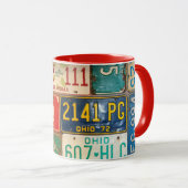 レトロさびたライセンスプレート収集 マグカップ (正面右)