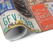 レトロさびた古いライセンスプレート ラッピングペーパー (ロールコーナー)