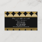 レトロしゃれている名刺、ゴールデンベージュ 名刺 (裏面)