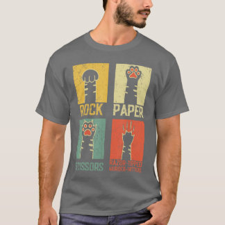 レトロじゃんけんゲーム かわいいパウのユーモア Tシャツ