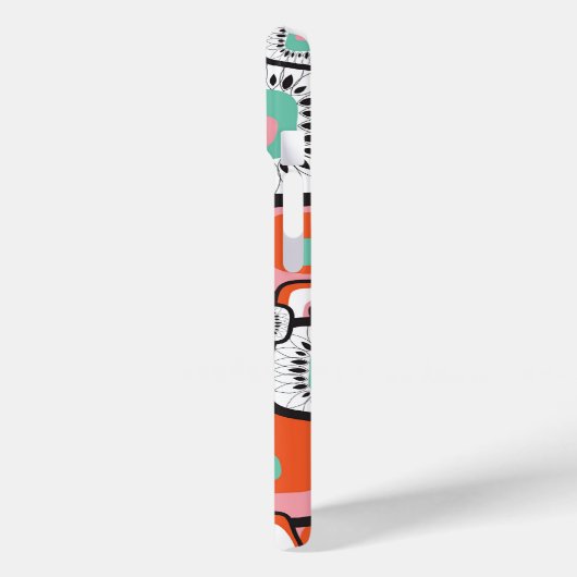 レトロすし箱フラワースクウェアカラフル模様 Case-Mate iPhoneケース (裏面 / 左)