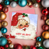 レトロすてきサンタノンフォトクリスマスホリデーカード