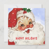 レトロすてきサンタノンフォトクリスマスホリデーカード (正面)