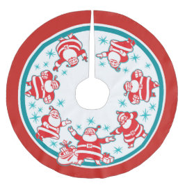 レトロすてきサンタ ブラッシュドポリエステルツリースカート