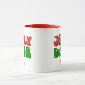 レトロすてきダダ名前をカスタムする&フォトクリスマス マグカップ (中央)