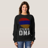 レトロそれは私のDna指紋アルメニア国旗にある スウェットシャツ (正面フル)