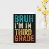 レトロだぜ！僕は3年生 男子 男子の新学期 カード (黄色い花)