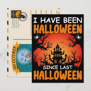 レトロでおかしいヴィンテージ・ハロウィン・スプーキーTシャツ シーズンポストカード
