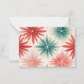 レトロでおしゃれなクリスマスシーズンのグリーティング ノートカード (裏面)