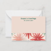 レトロでおしゃれなクリスマスシーズンのグリーティング ノートカード (正面)