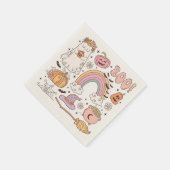 レトロでおしゃれなハロウィン要素のゴーストとパンプキン スタンダードカクテルナプキン (角)