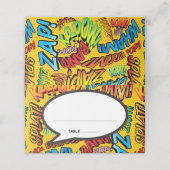 レトロでおしゃれな漫画の吹き出し プレイスカード (外部開封)