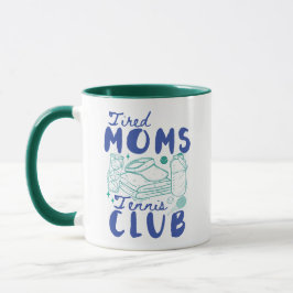 レトロでおもしろいテニスグッズ Tired Moms Tennis Club マグカップ