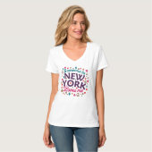 レトロでおもしろいニューヨークのデザイン Tシャツ (正面フル)