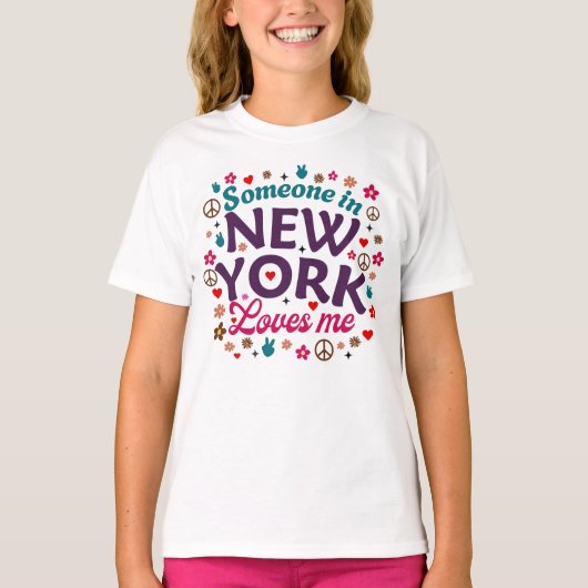 レトロでおもしろいニューヨークのデザイン Tシャツ (正面)