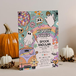 レトロでおもしろいハロウィンパーティー 招待状