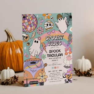 レトロでおもしろいハロウィンパーティー 招待状