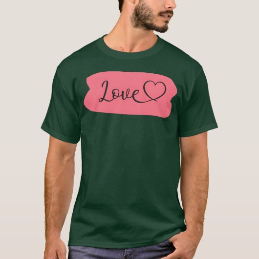 レトロでおもしろいラブ Tシャツ (正面)