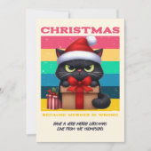 レトロでおもしろい猫のクリスマス写真 シーズンカード (正面)