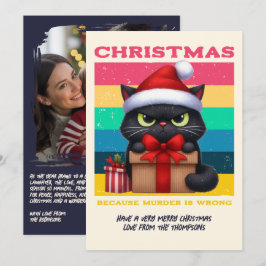 レトロでおもしろい猫のクリスマス写真 シーズンカード