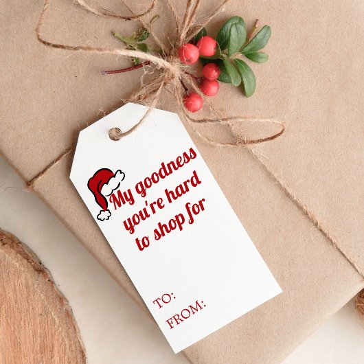 レトロでお茶目なサンタの帽子のクリスマス ギフトタグ