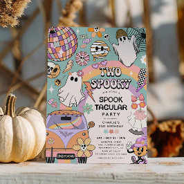 レトロでお茶目なハロウィン2歳の誕生日パーティー 招待状
